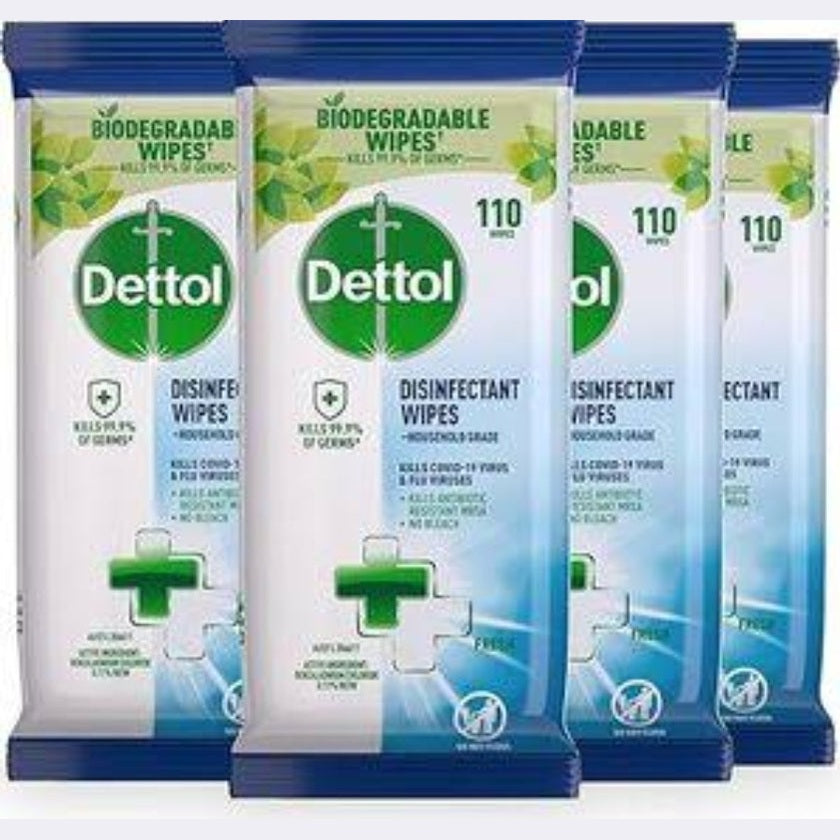 Dettol Disinfectant Fresh Wipes 4x 110