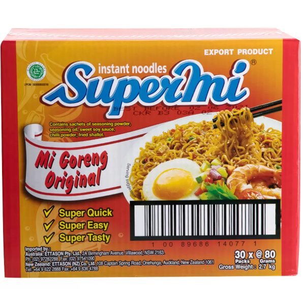 Supermi Mi Goreng Instant Noodles 30 Pack