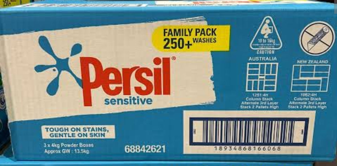 Persil Active Clean F&T Powder Sensitive 3x 4kg