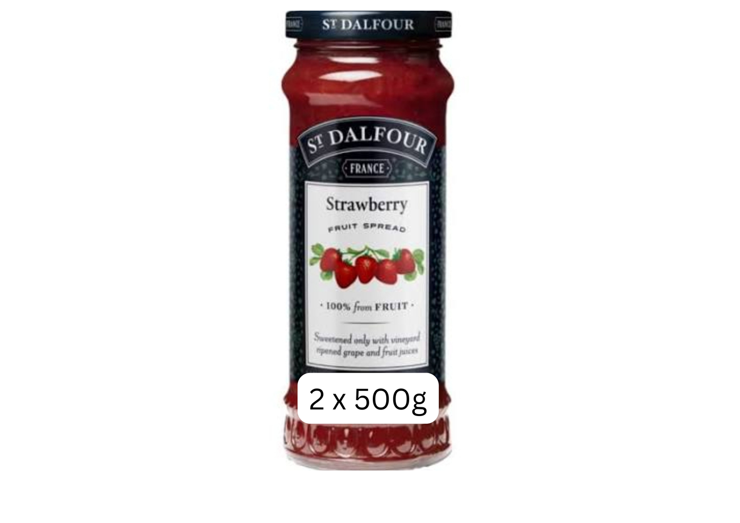 St Dalfour Strawberry Jam 2x 500g Jars