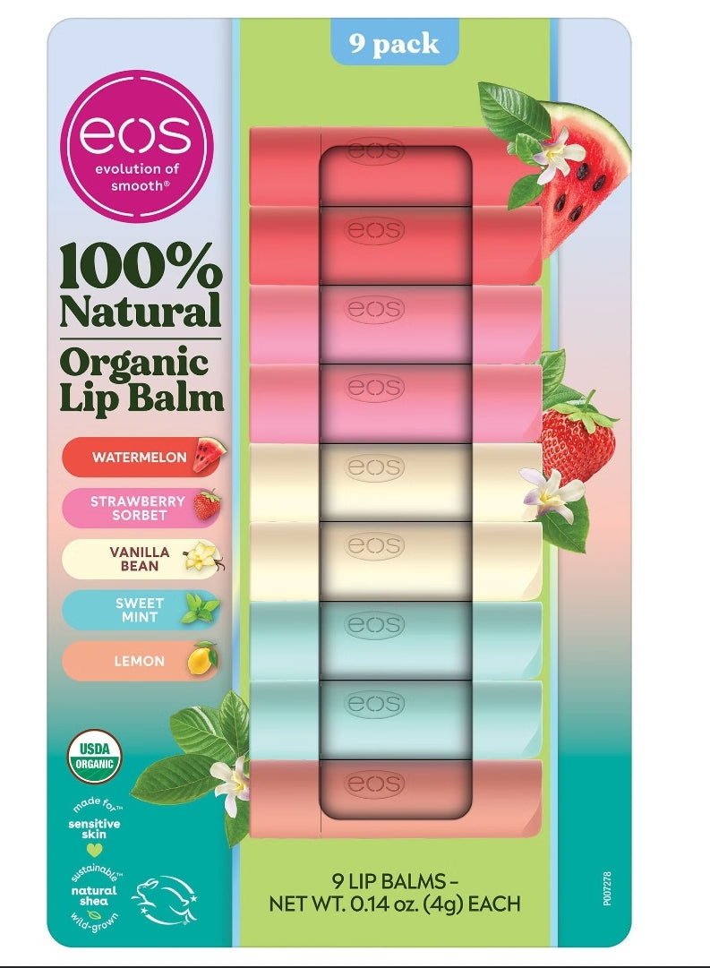 EOS Natural Organic Lip Balm 9 Sticks