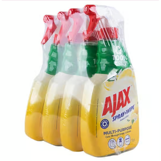 Ajax Spray and Wipe Lemon Citrus 4 x 750ml