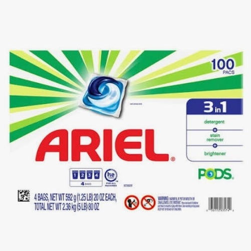Ariel 3 in 1 Laundry Pods 100