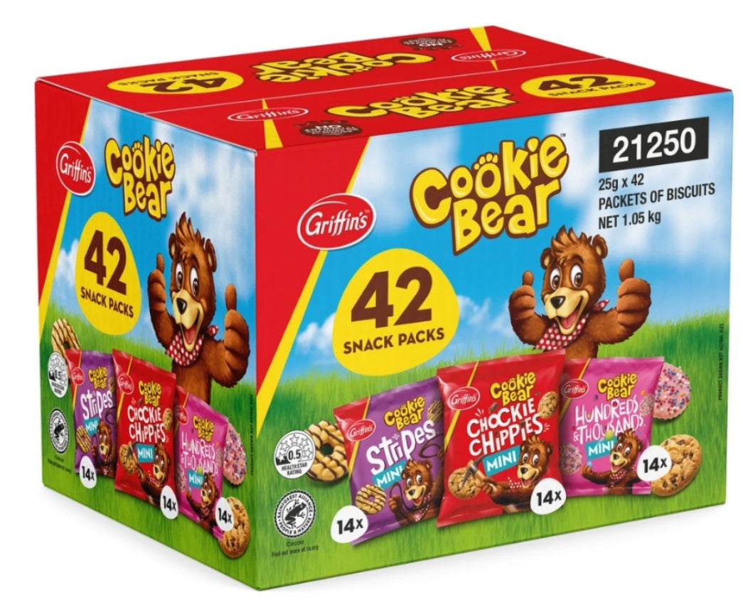 Cookie Bear Snack Packs 42x 25g