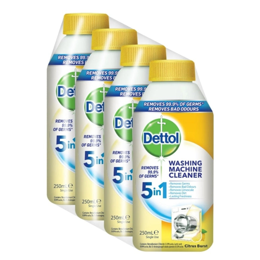 Dettol Washing Machine Cleaner Lemon 4x 250ml
