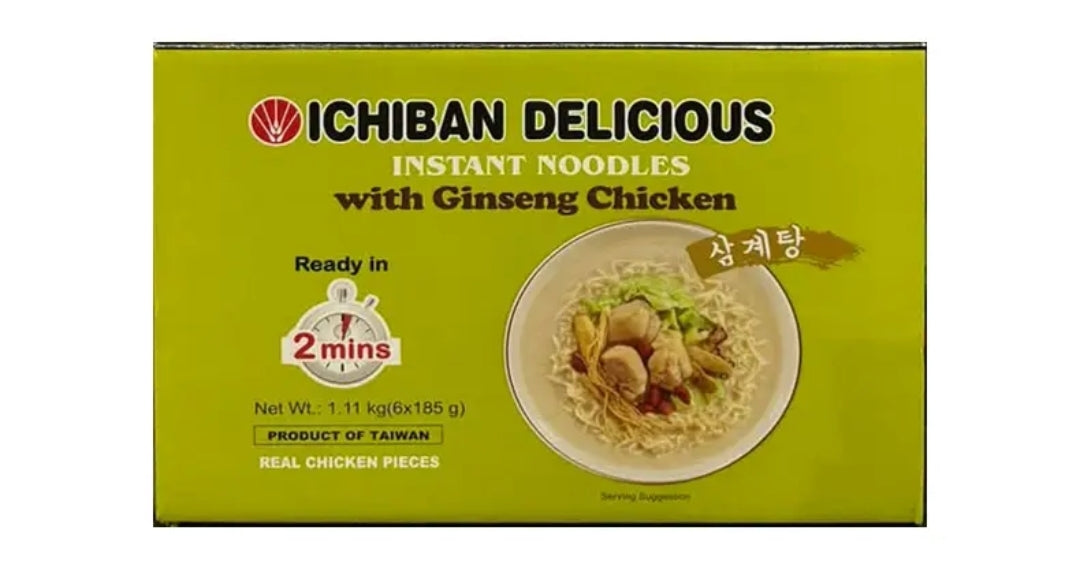Ichiban Ginseng Chicken Noodle 6x 185g