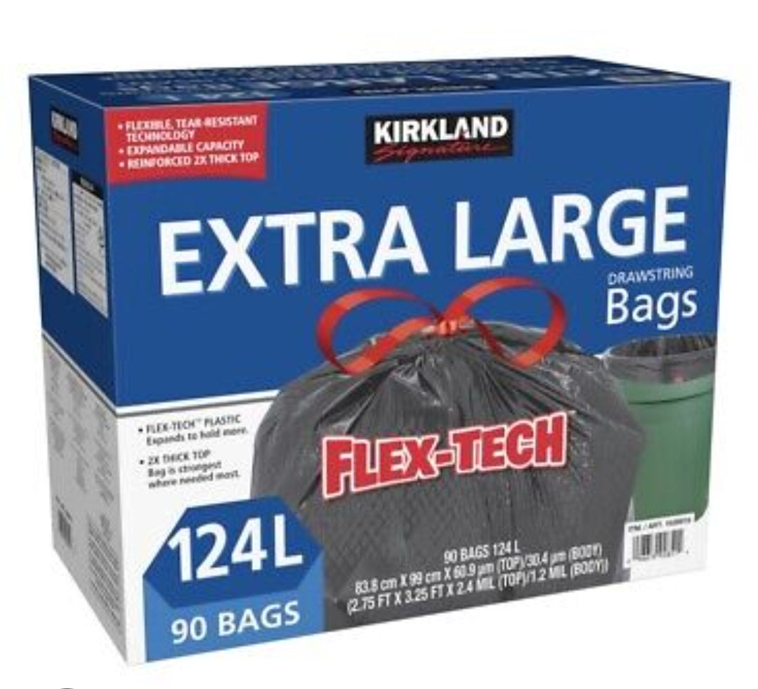 Kirkland Signature Extra Large Trash Bags 90x 124L