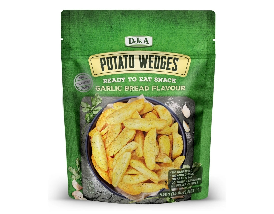 DJ & A Potato Garlic Wedges 450g