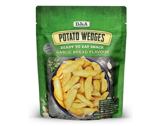 DJ & A Potato Garlic Wedges 450g
