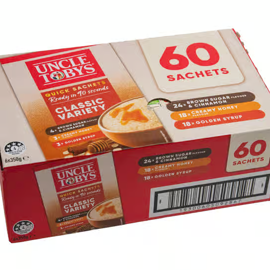 Uncle Tobys Oats 60 Sachets