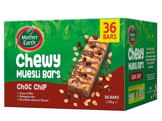 Mother Earth Chewy Chocolate Chip Muesli bar 36x 30g