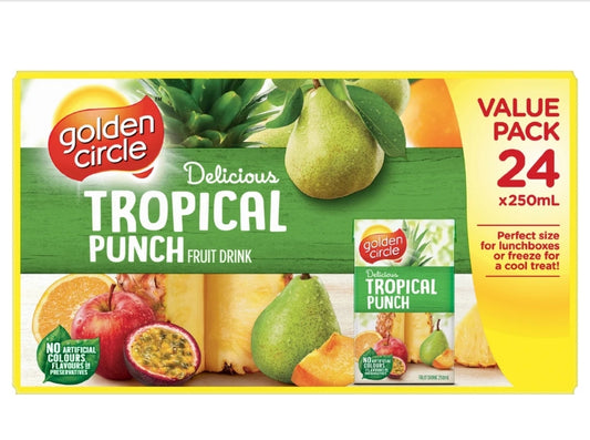 Golden Circle Tropical Punch Fruit Drink 24x 250ml