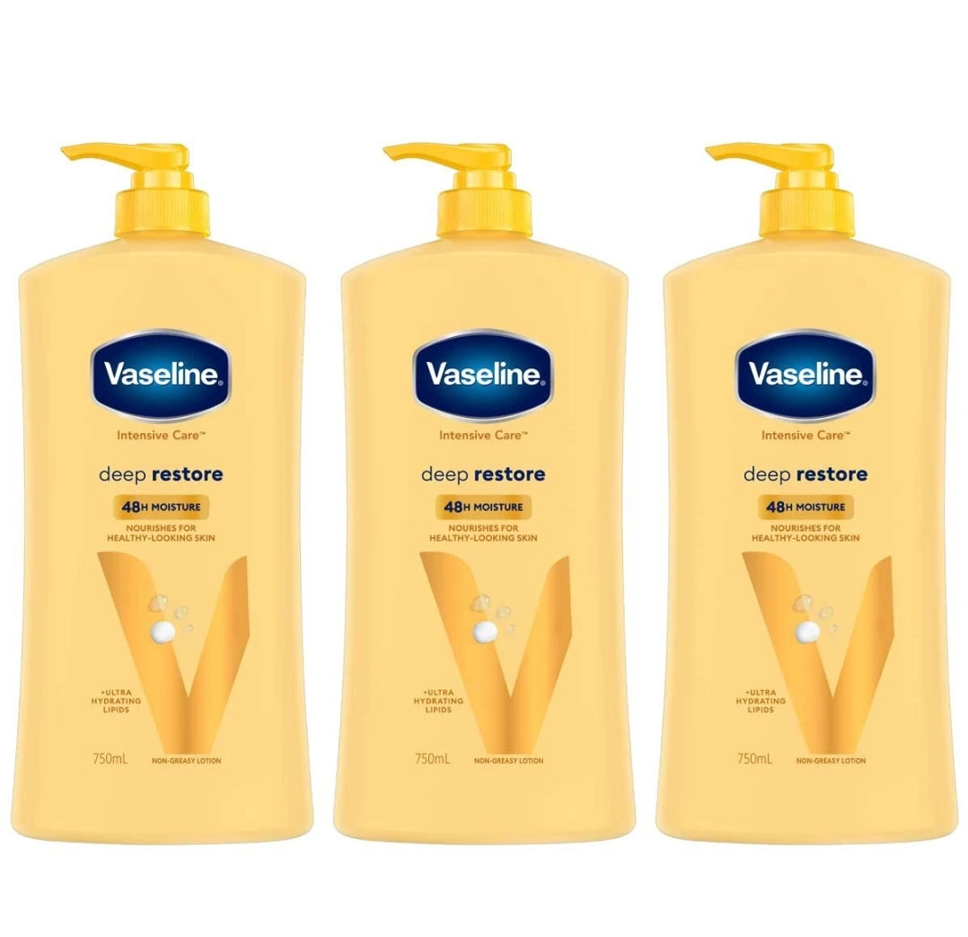 Vaseline Deep Restore Lotion 3x 750ml