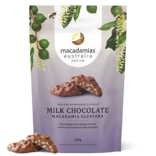 Macadamias Australia Milk Chocolate Clusters 400g