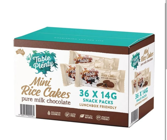 Table Of Plenty Mini Rice Cakes - Milk Choc Top - 36 x 14g