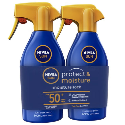 Nivea Sun Spray Protect & Moisture SPF50+ 2X 300Ml