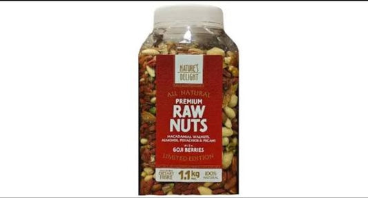 Natures Delight All Natural Raw Nut Mix with Goji Berries 1.1Kg