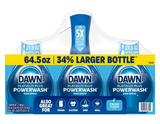 Dawn Platinum Plus Power Wash 3x 635ml