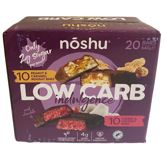 Noshu Low Carb Indulgence Bars 20x 32g