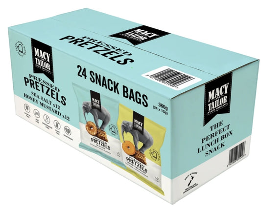 Macy & Tailor Pretzels Sea Salt & Honey Mustard 24x 20g