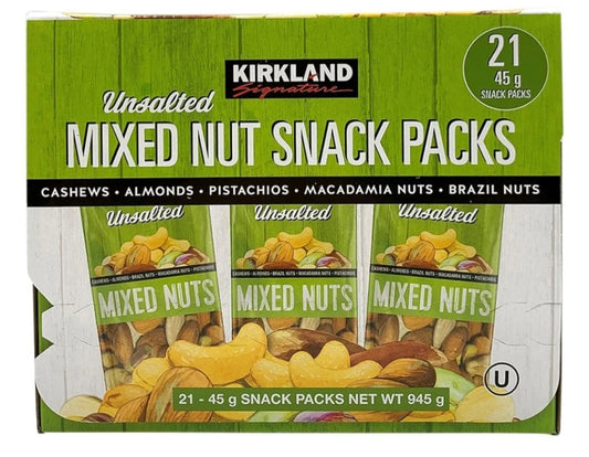 Unsalted Mixed Nuts Snack Packs 21 x 45g Packs