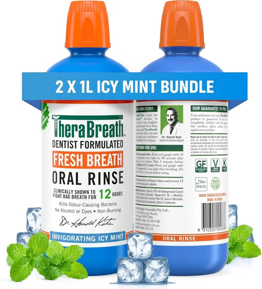 Therabreath Icy Mint Mouthwash 2x 1L
