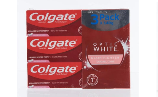 Colgate Optic White Enamel White Toothpaste 3x 140g