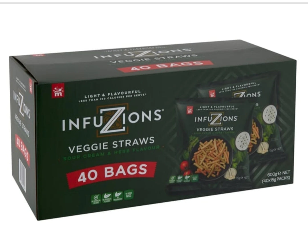 Majans Infuzions Sour Cream & Herb Veggie Straws 40x 15g