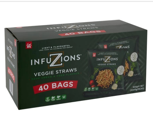 Majans Infuzions Sour Cream & Herb Veggie Straws 40x 15g