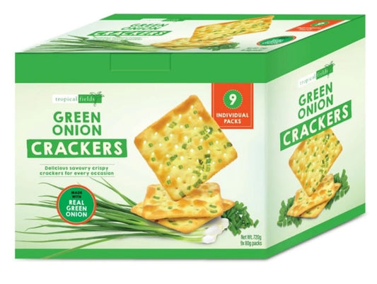 Tropical Fields Green Onion Crackers 9x 80g