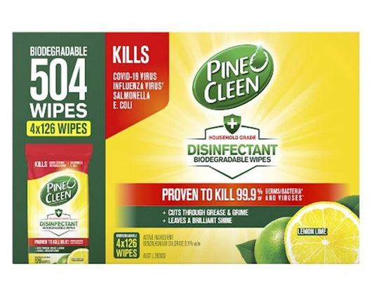 Pine O Cleen Biodegradable Wipes 4x 126