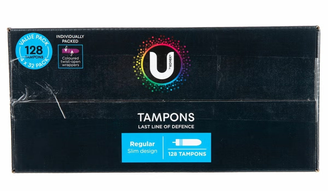 U By Kotex Regular Tampons 128 Pack