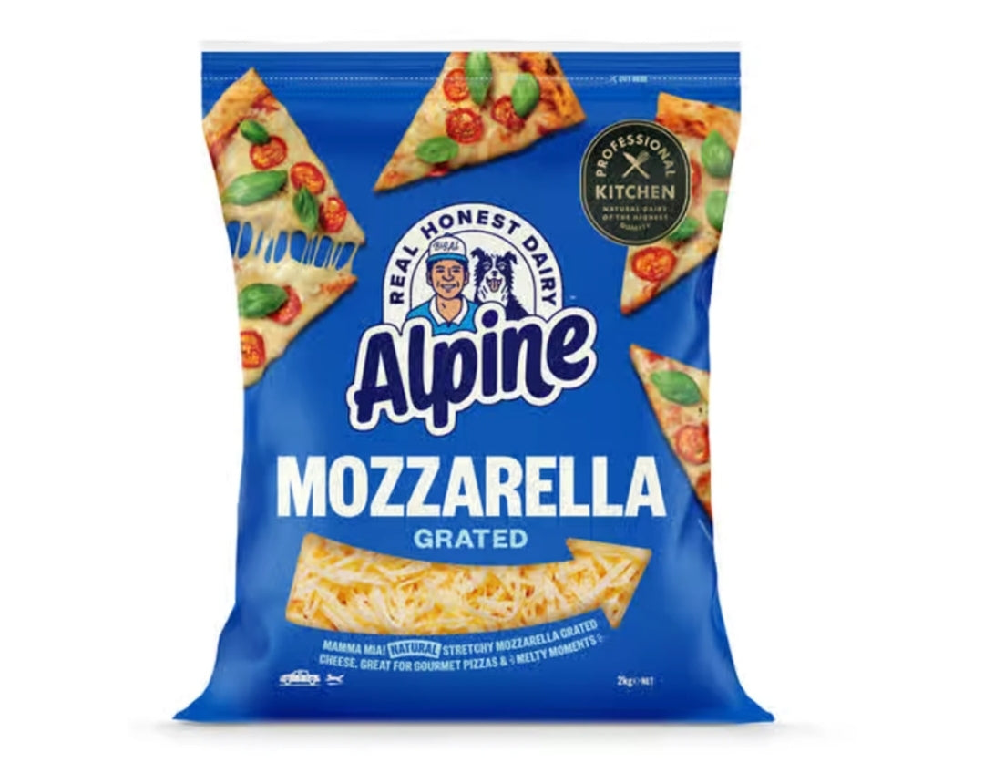 Alpine Mozarella Grated Cheese 2Kg