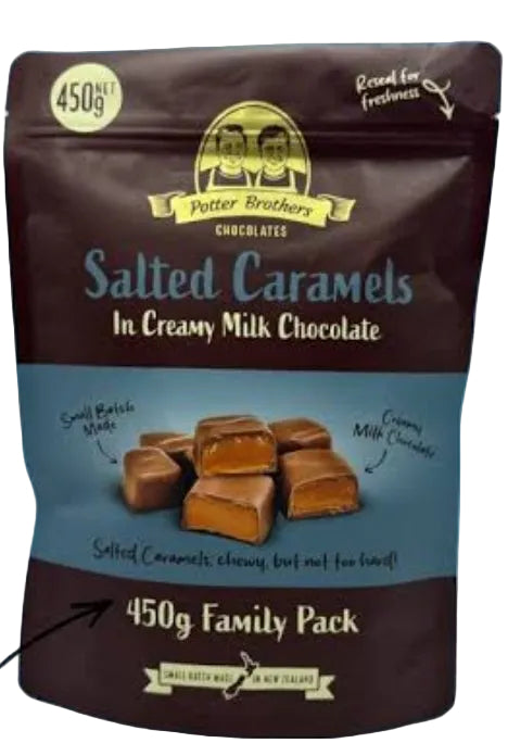 Potter Brothers Salted Caramel in Creamy Milk Chocolate 450g