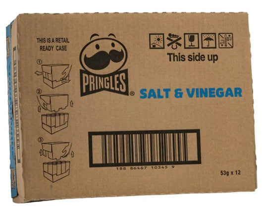 Pringles Potato Chips Salt & Vinegar 12x 53g