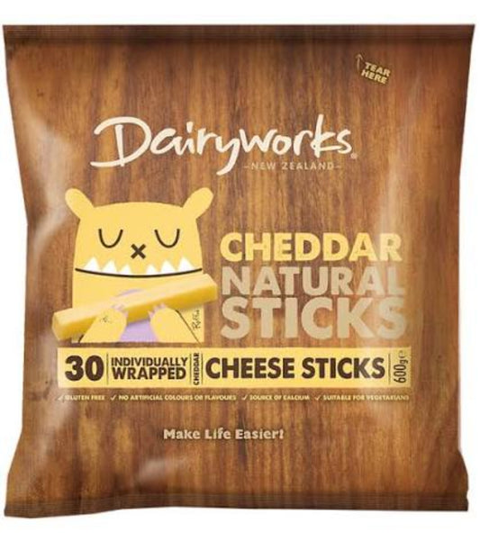 Dairyworks Natural Cheddar Sticks 30x 20g - 600g