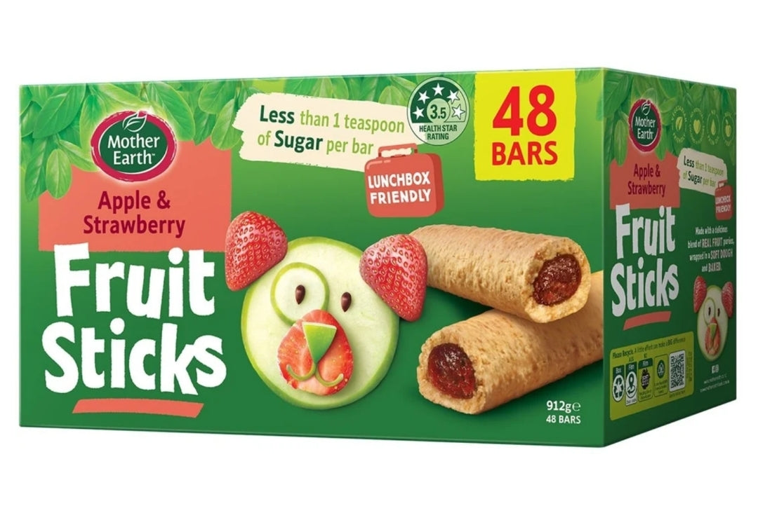 Mother Earth Fruit Sticks Apple & Strawberry 48x 19g