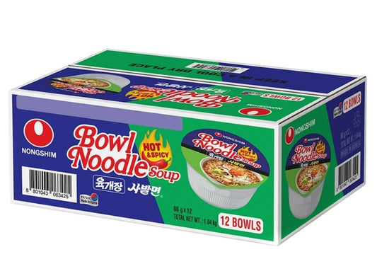 Nongshim Bowl Noodle Hot & Spicy 12x 100g